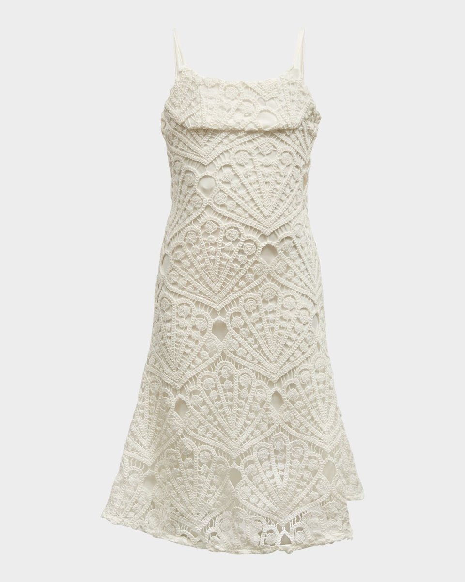 Girl's Andrea Crochet Midi Dress, Size 7-14